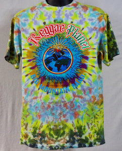 REGGAE PLANET CUSTOM TIE DYE T-SHIRT (BIG MOUNTAIN MERCHANDISE)  SIZE M