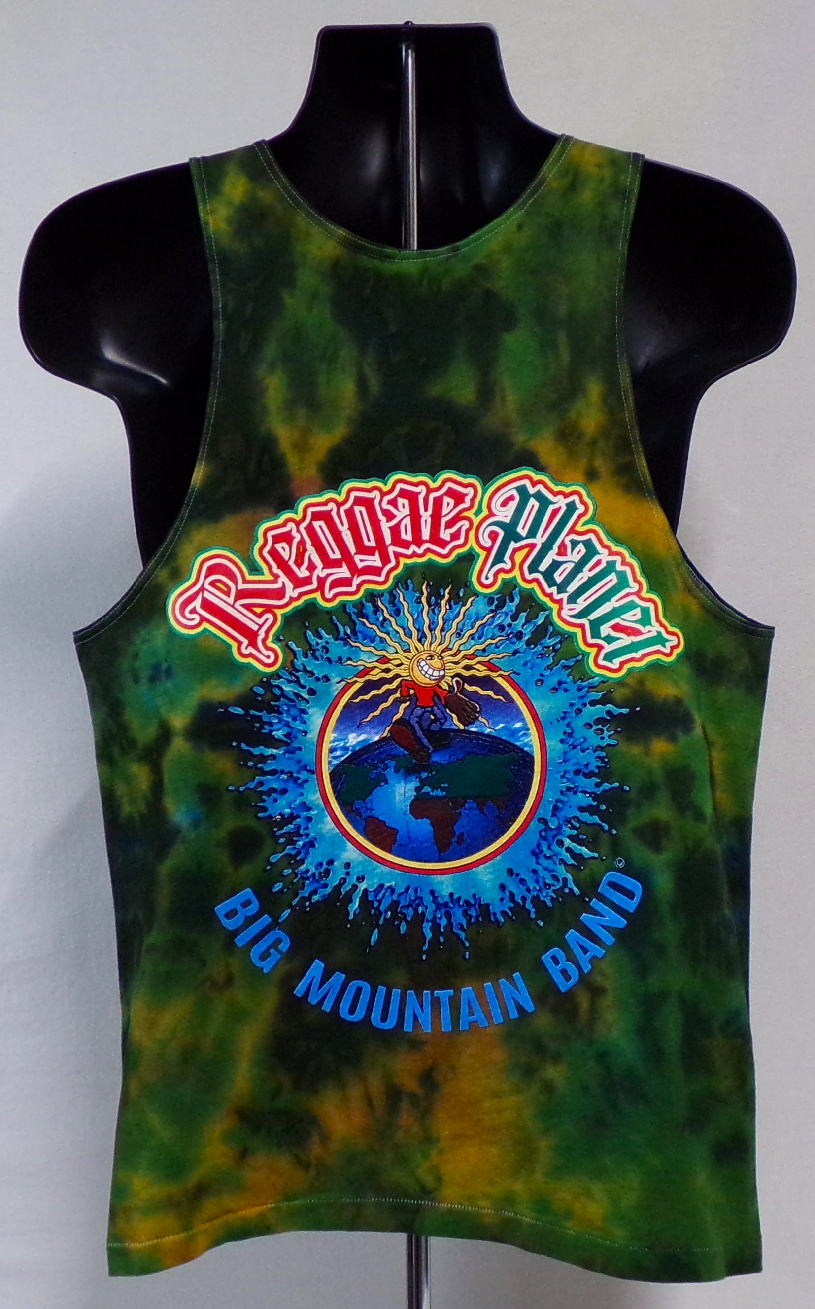 REGGAE PLANET CUSTOM TIE DYE MENS TANK (SIZE: MEDIUM) (BIG MOUNTAIN MERCHANDISE)