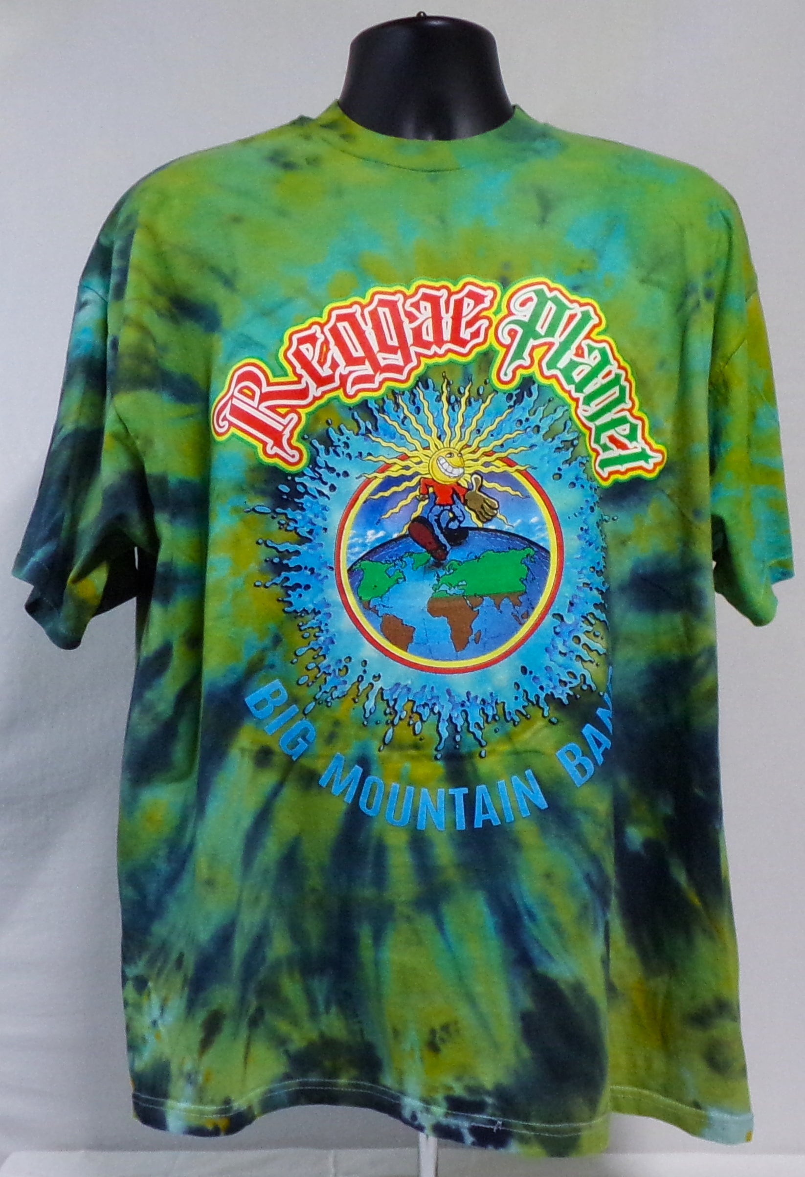 BIG MOUNTAIN BAND -  REGGAE PLANET CUSTOM TIE DYE T-SHIRT (SIZE: XXLARGE) (BIG MOUNTAIN MERCHANDISE)