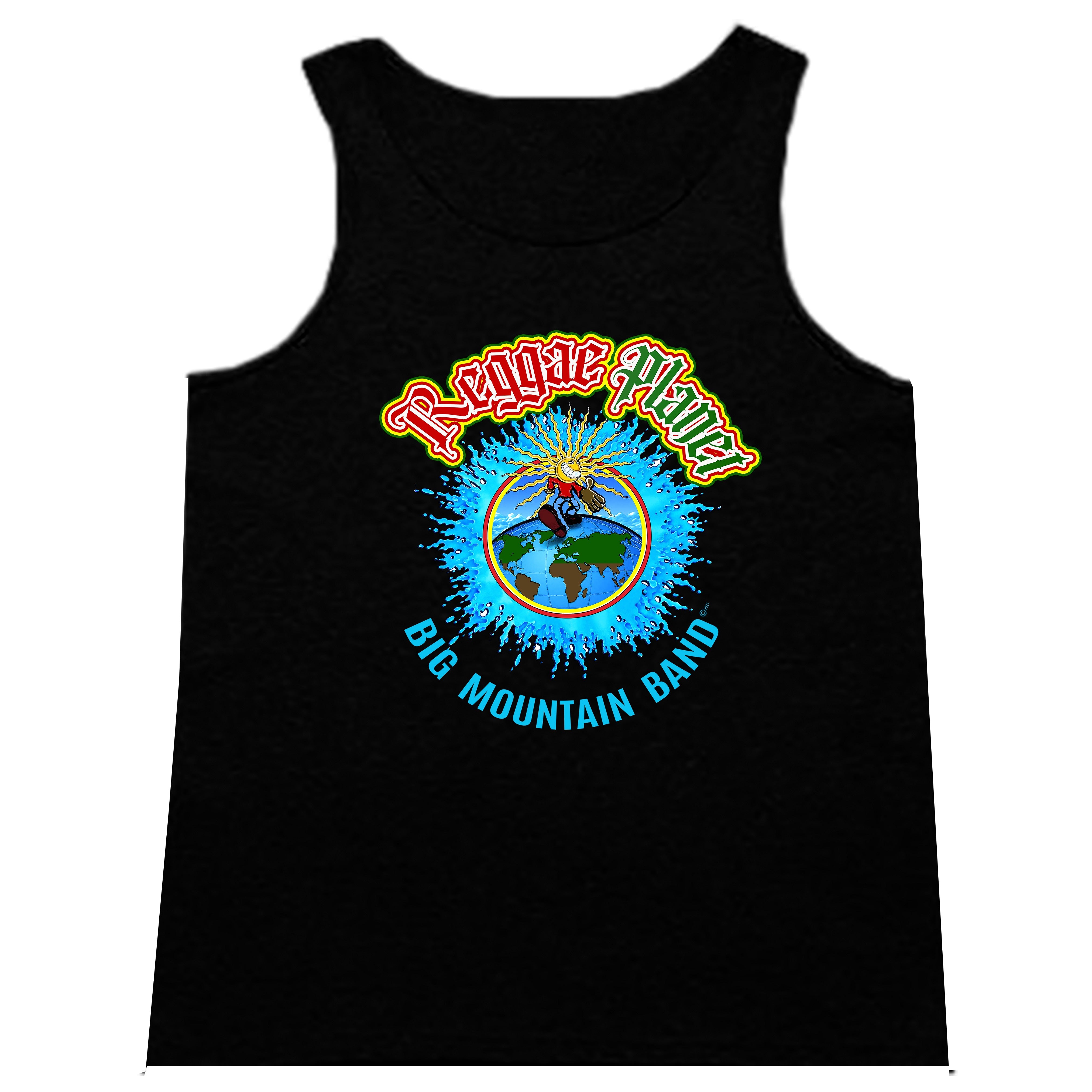 REGGAE PLANET BLACK TANK TOP (BIG MOUNTAIN MERCHANDISE)