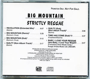 BIG MOUNTAIN - "DUB MIXES" (STRICTLY REGGAE) CD - NEW  ( RARE COLLECTIBLE )