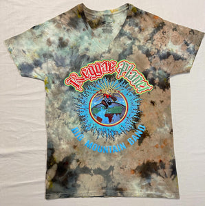 REGGAE PLANET CUSTOM TIE DYE V-NECK T-SHIRT (SIZE : MEDIUM) (BIG MOUNTAIN MERCHANDISE)