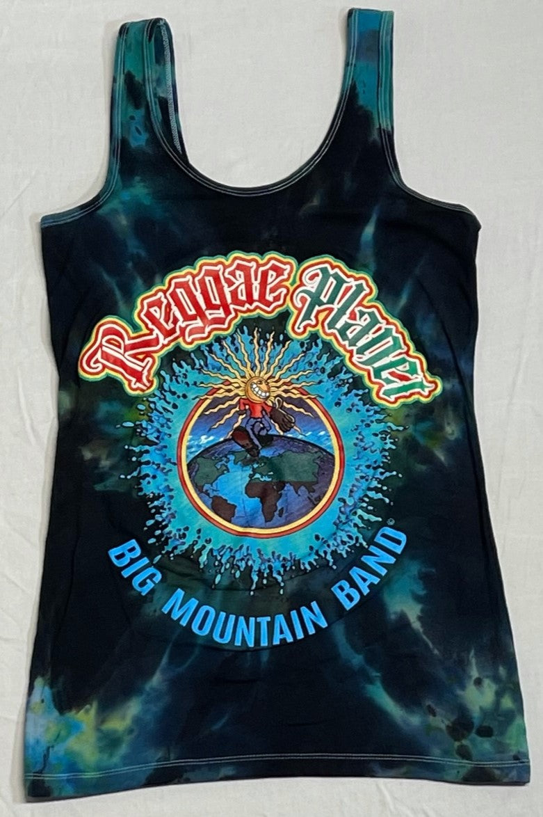 REGGAE PLANET CUSTOM TIE DYE WOMENS TANK TOP (SIZE: MEDIUM) (BIG MOUNTAIN MERCHANDISE)