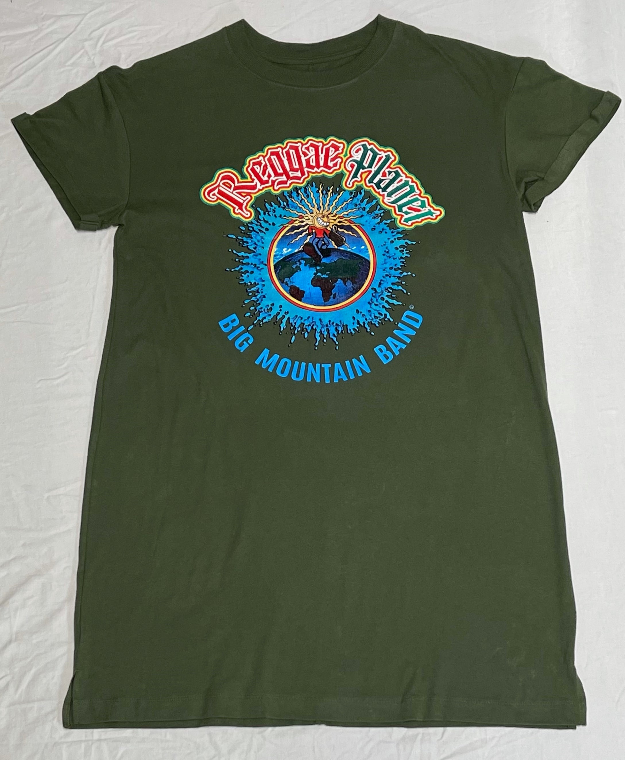 BIG MOUNTAIN BAND -  REGGAE PLANET FEMALE DRESS ARMY GREEN (EXTRA LARGE)  (BIG MOUNTAIN MERCHANDISE)