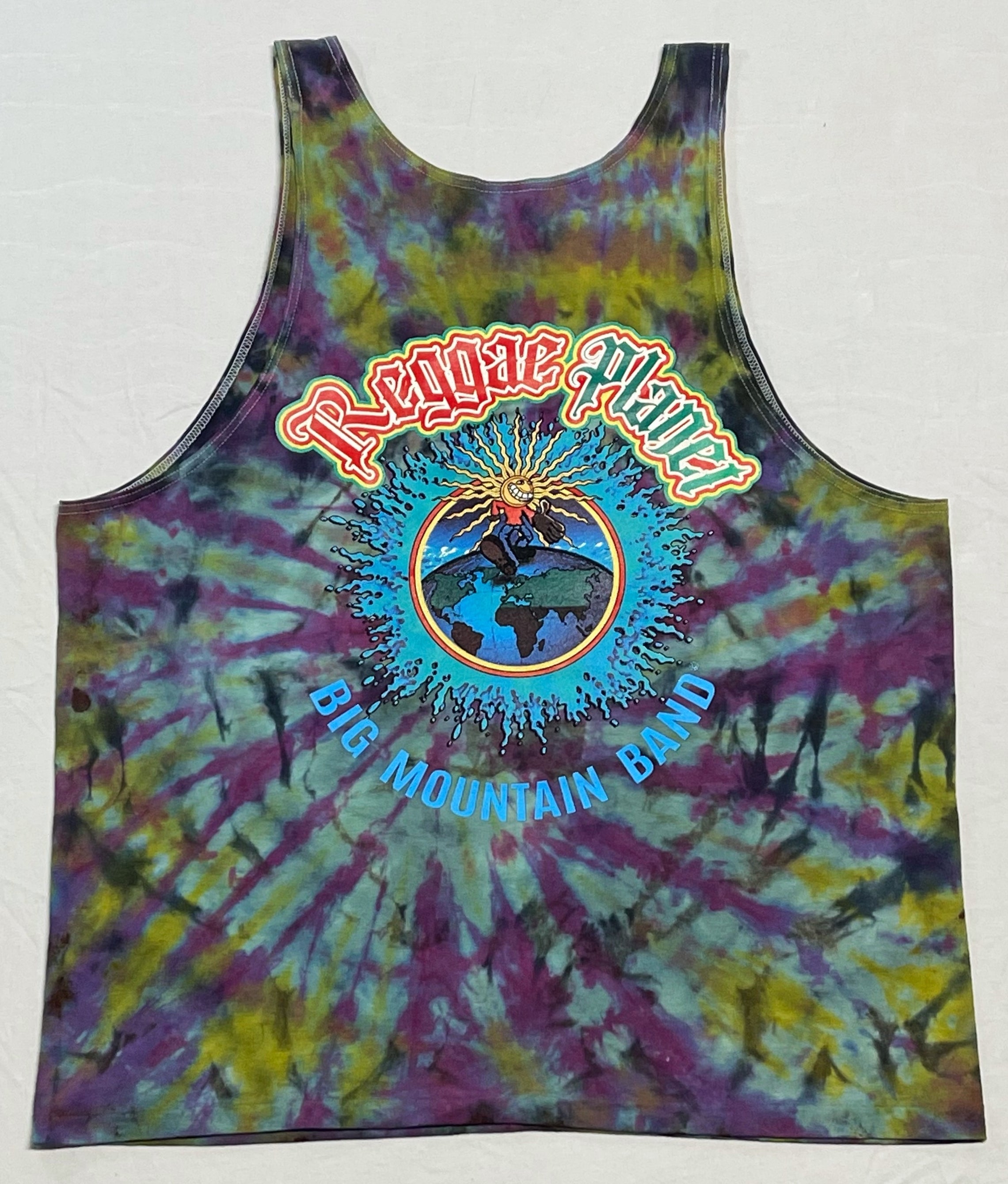 REGGAE PLANET CUSTOM TIE DYE MENS TANK (BIG MOUNTAIN MERCHANDISE)