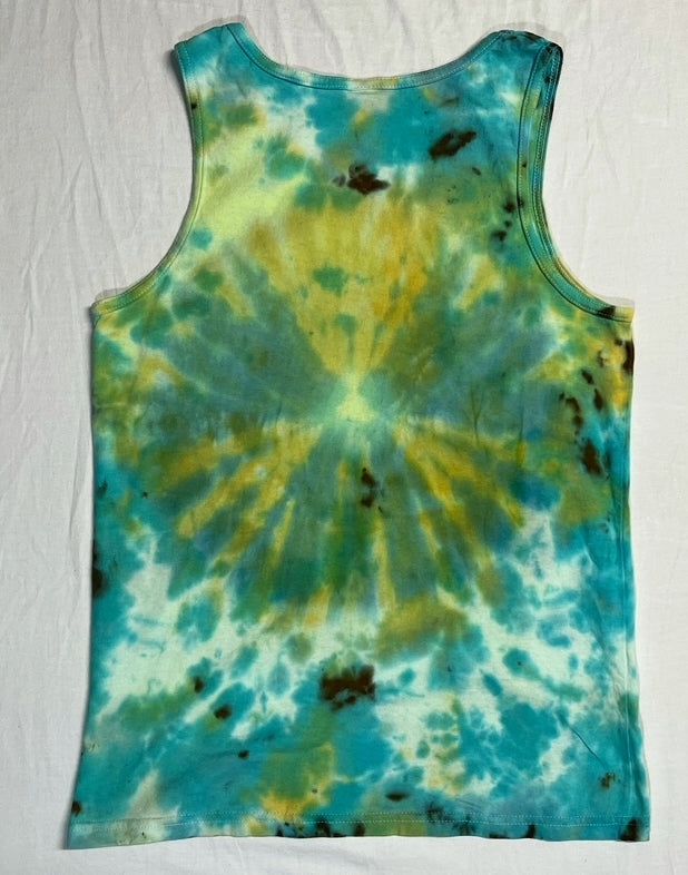 REGGAE PLANET CUSTOM TIE DYE MEN TANK MEDIUM (BIG MOUNTAIN MERCHANDISE)