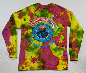 REGGAE PLANET LONG SLEEVE TIE DYE SHIRT (BIG MOUNTAIN MERCHANDISE)