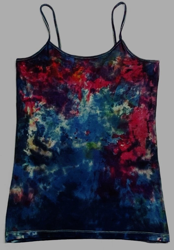 REGGAE PLANET CUSTOM TIE DYE THIN STRAP TANK  (MEDIUM) (BIG MOUNTAIN MERCHANDISE)